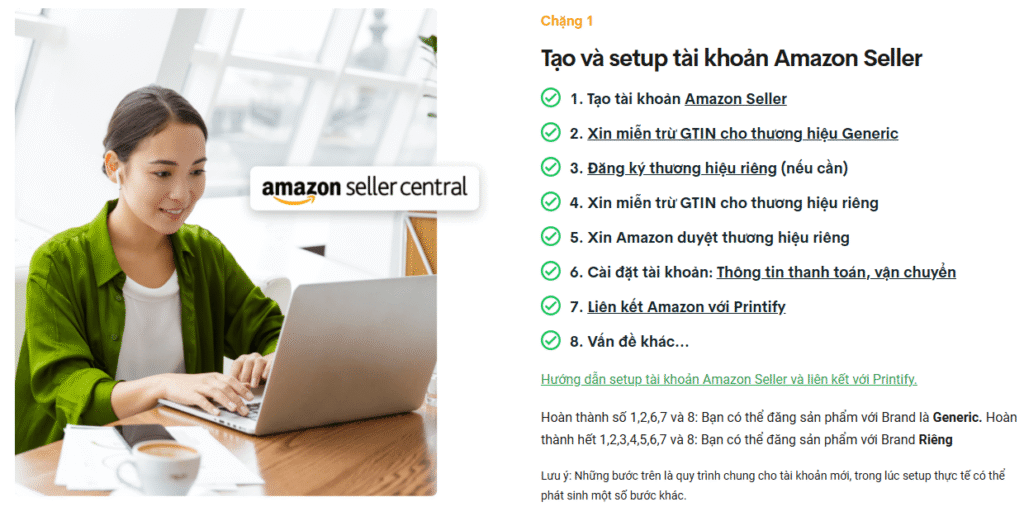 Tạo và setup tài khoản Amazon Seller