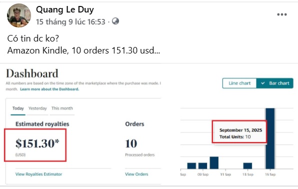Kiếm tiền bằng Amazon kindle