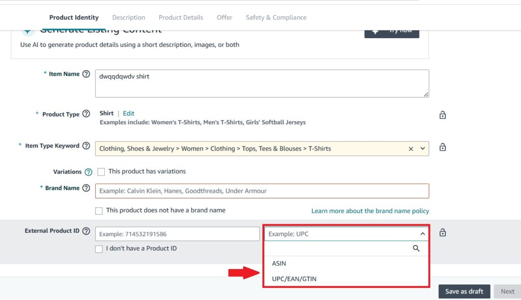Amazon luôn yêu cầu các mã UPC EAN GTIN khi đăng sản phẩm