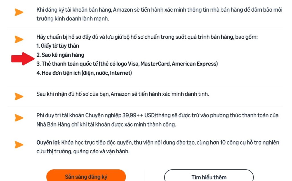 Giấy tờ chuẩn bị mở shop Amazon