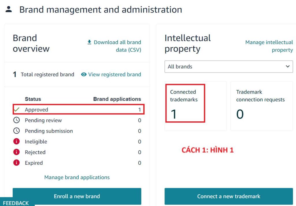 Đăng ký Brand Registry Amazon đ4 duyệt