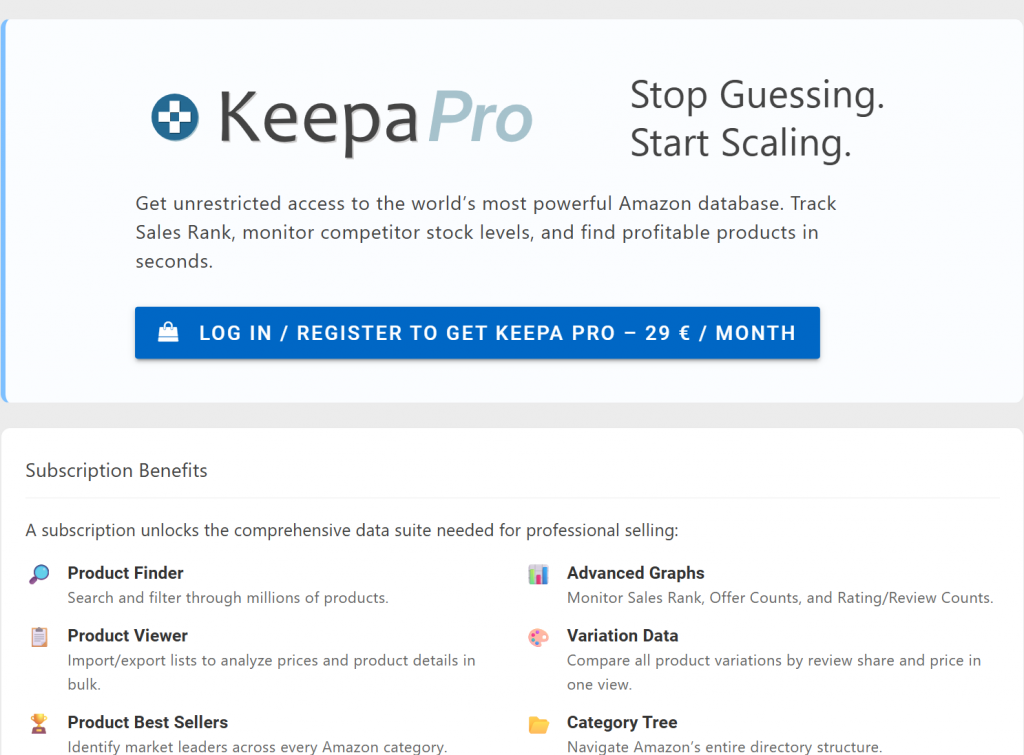 Tool Keepa nghiên cứu sản phẩm Amazon